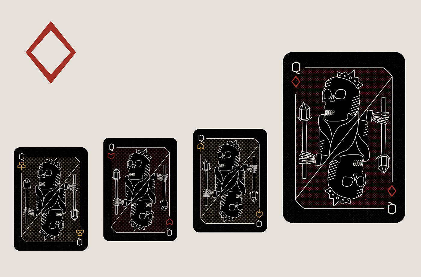 Playing Cards graphic design  skeleton cards