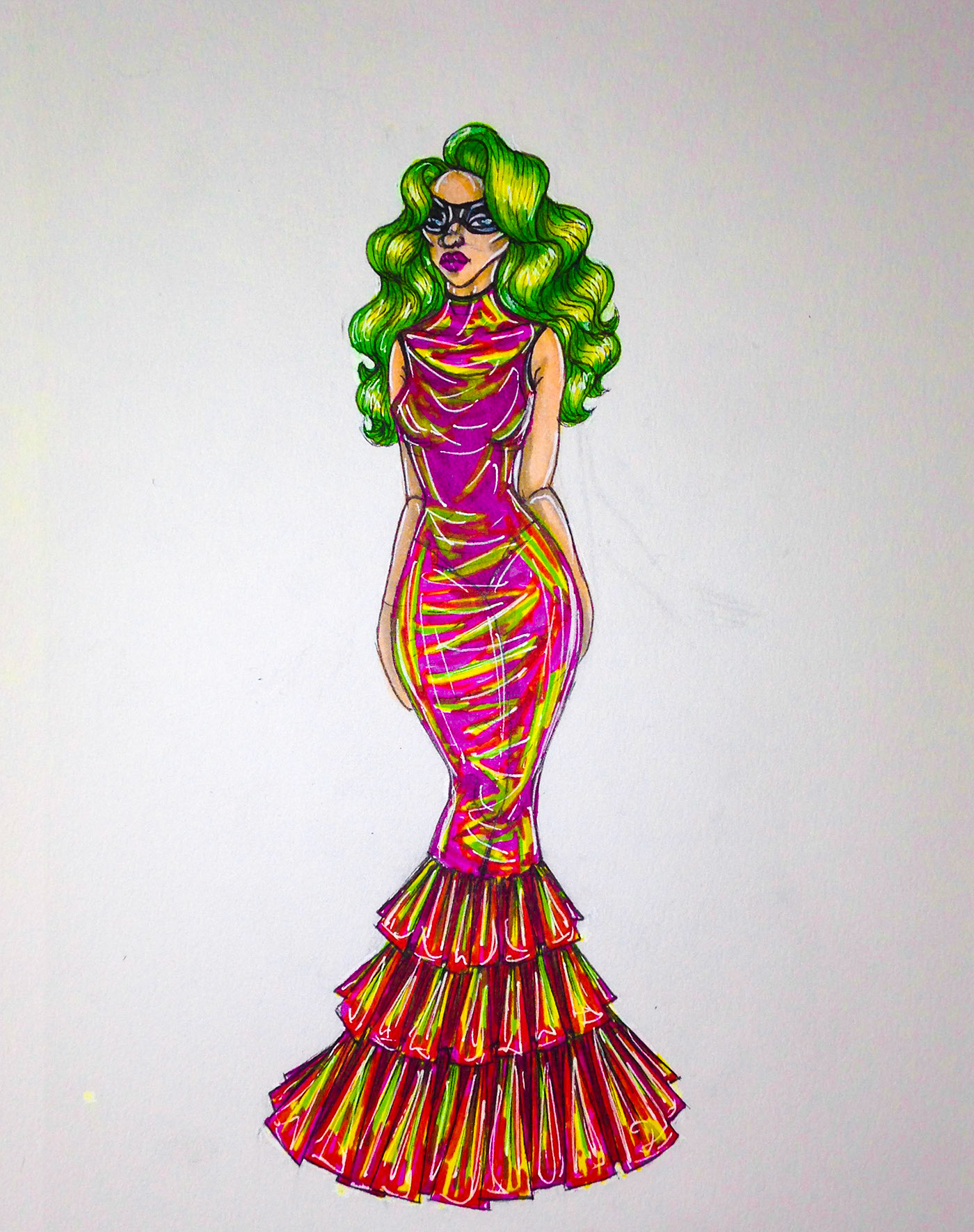 latex Drawing  Fashion  colors Lady