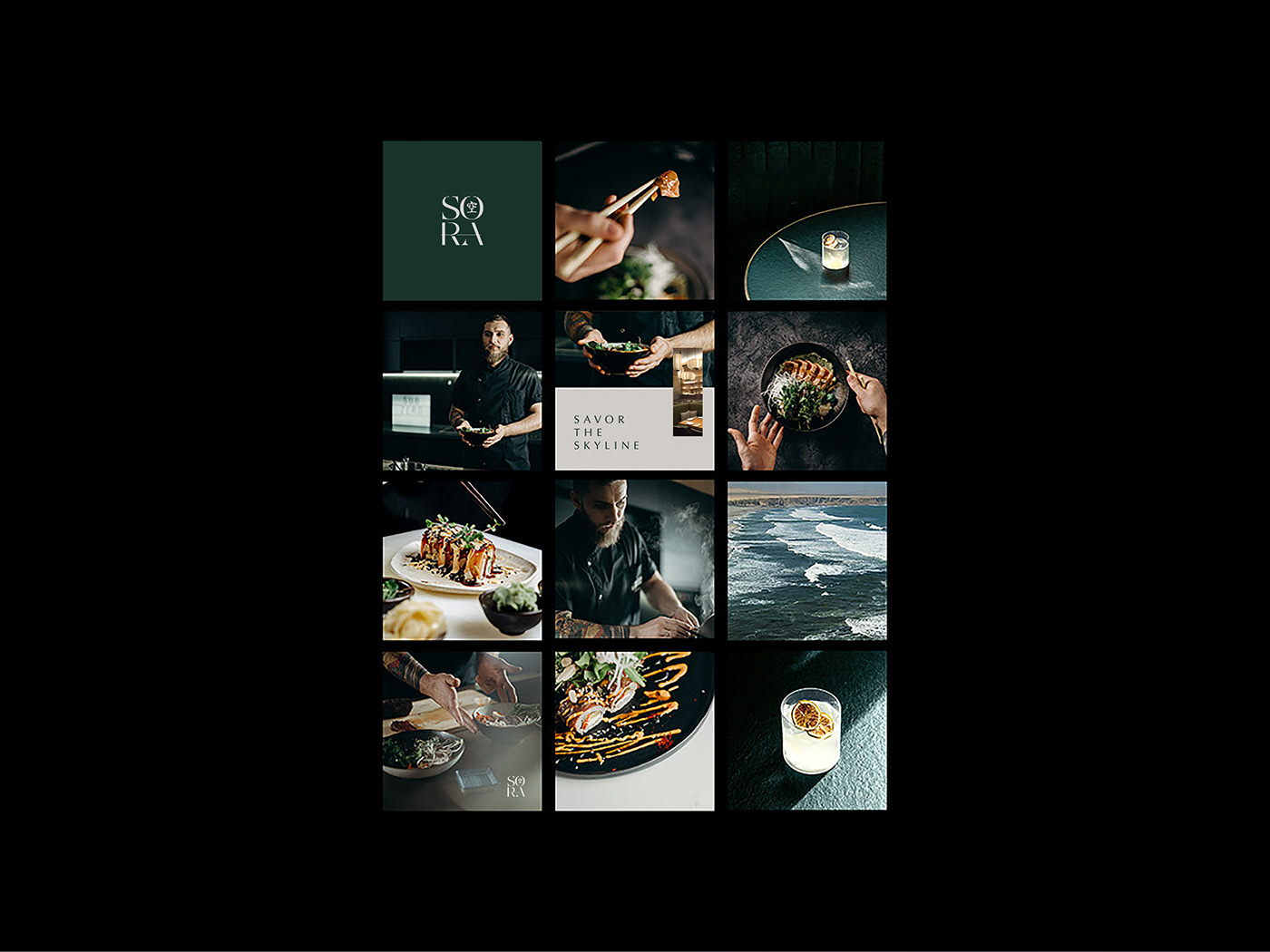 japanese cuisine banding logo Food  Sushi menu design Socialmedia Advertising 