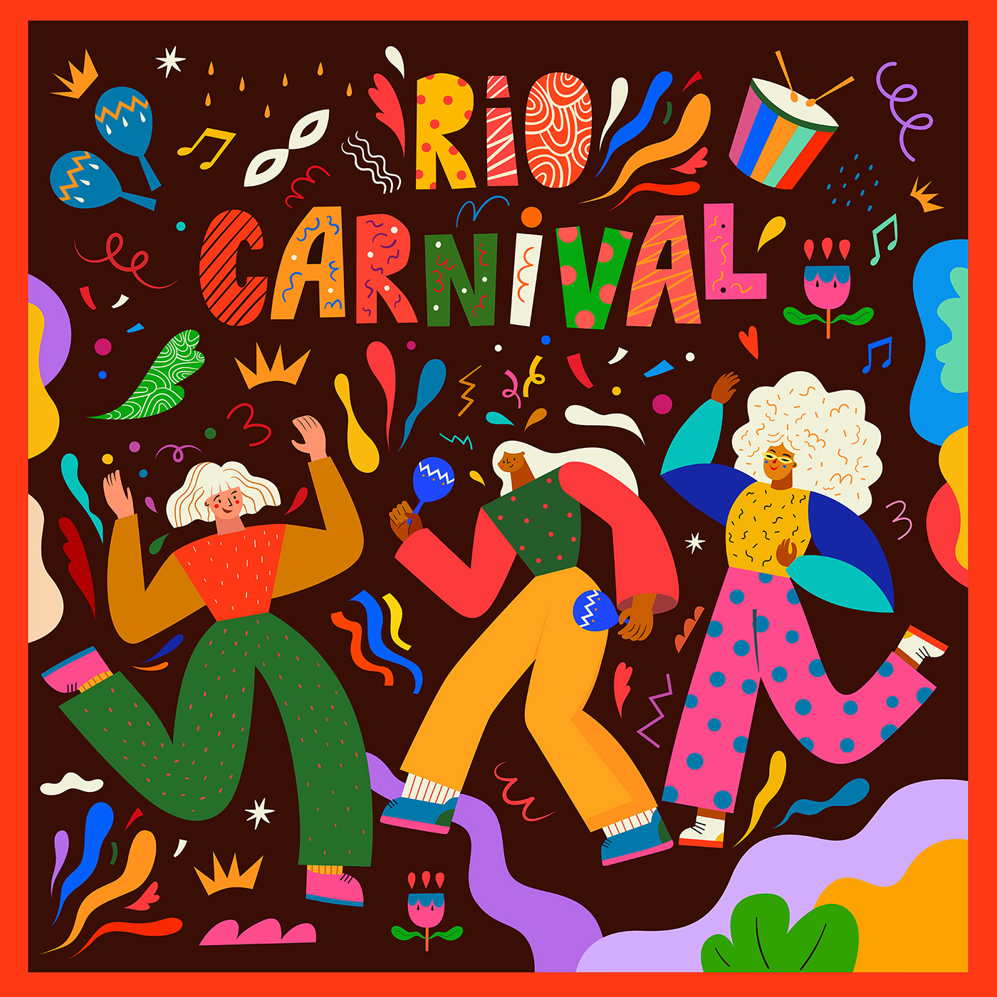 brazil carnival Carnival ILLUSTRATION  Character people illustration Brand Design brand identity design Character design  packaging design