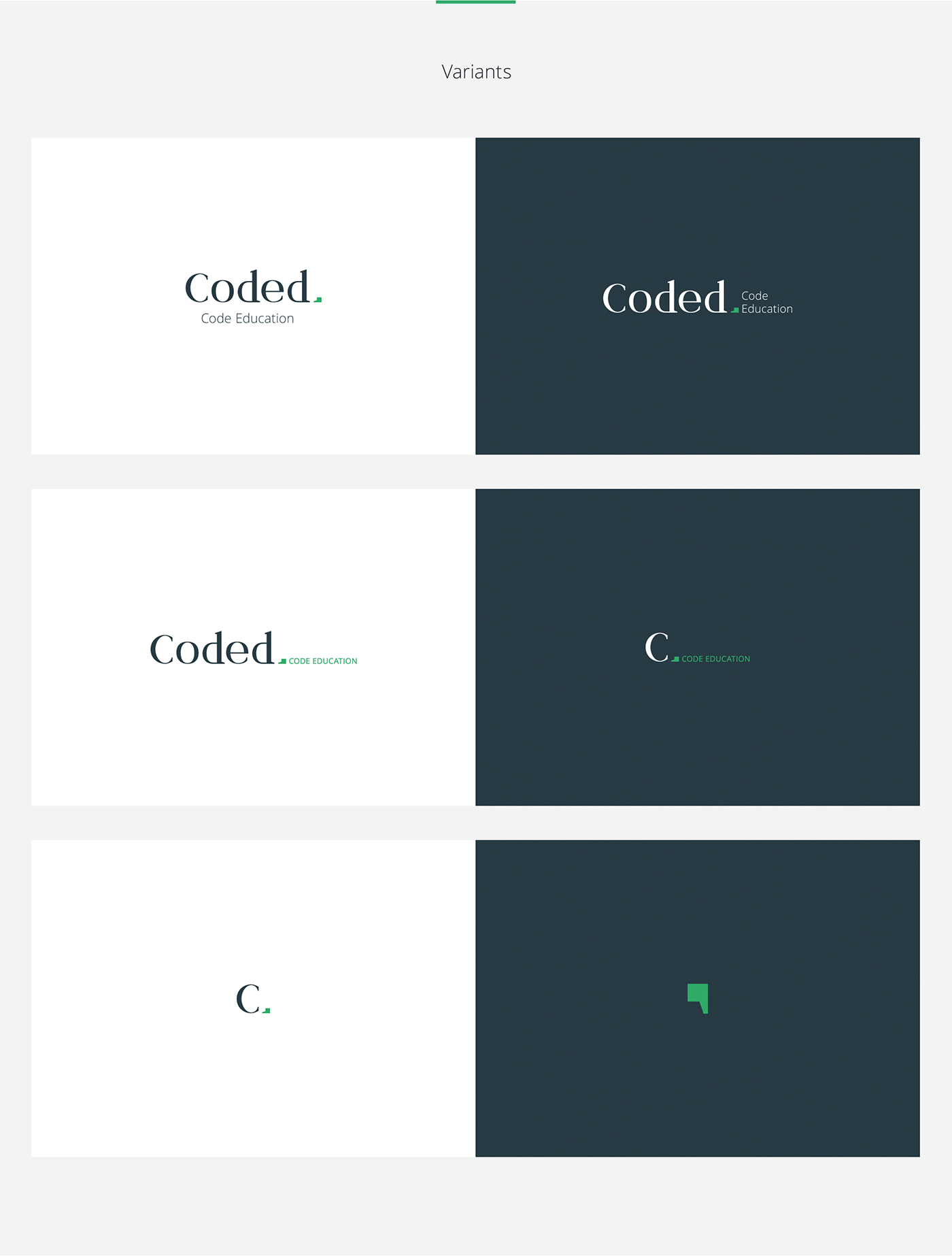 logo identity typo letters coding bootcamp learn green dark elegant