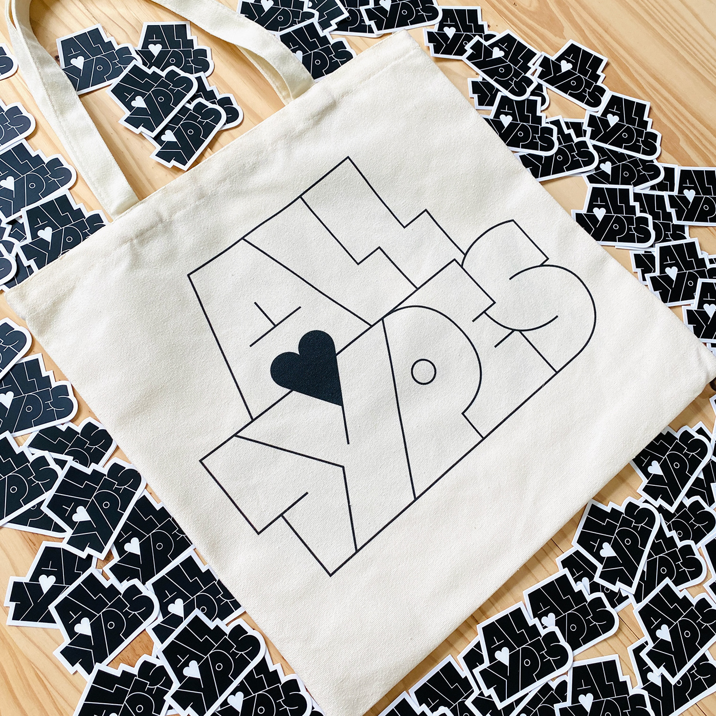 Tote type typography   heart goods product Tote Bag lettering Custom limited edition