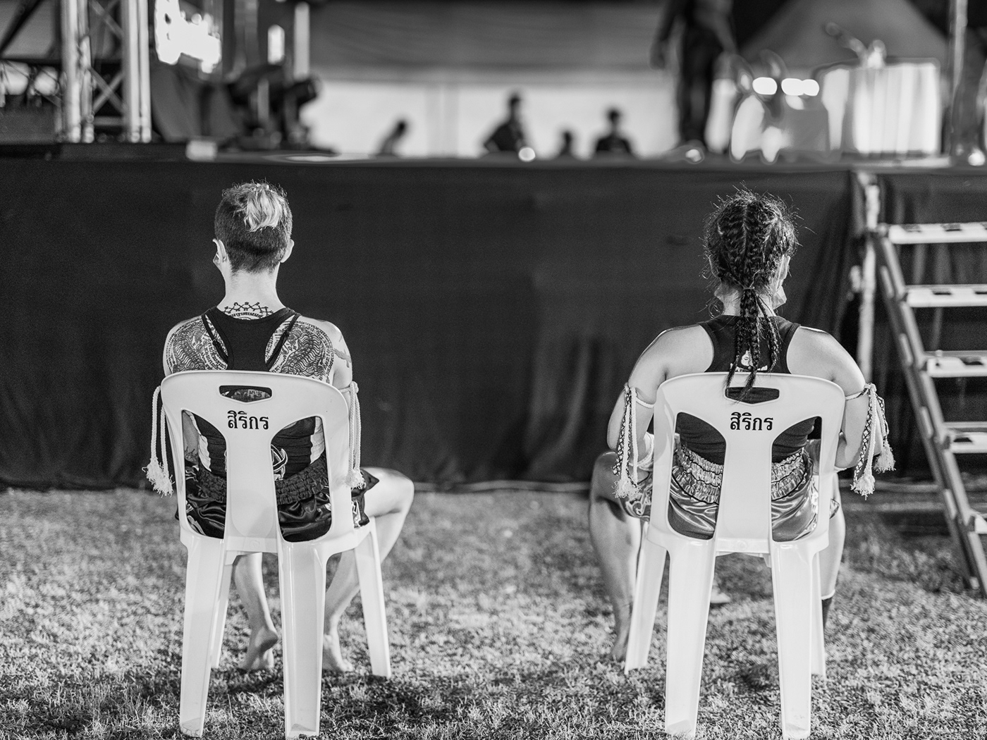 black and white muay thai Photography  Thailand