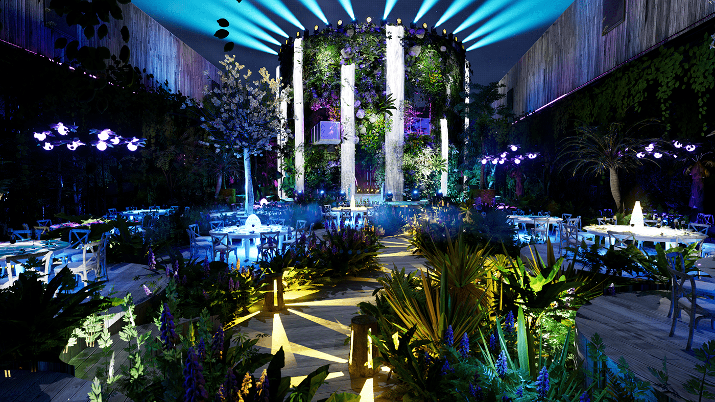 Event wedding design 3D architecture interior design  visualization Ehibition