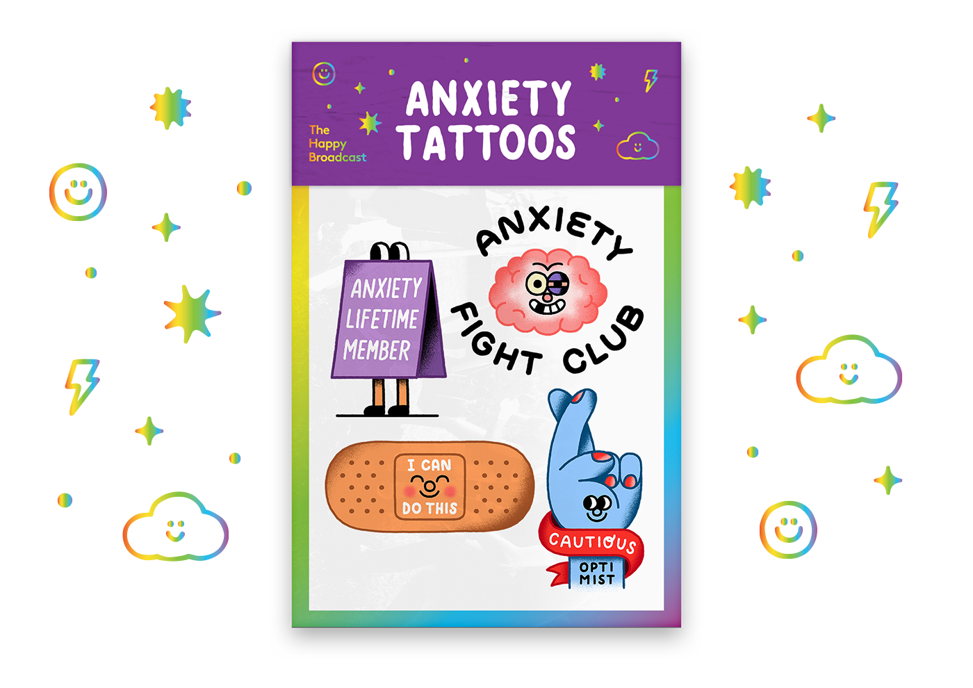 anxiety body art Character ILLUSTRATION  mental health product shop tattoo tattoos temporary tattoo