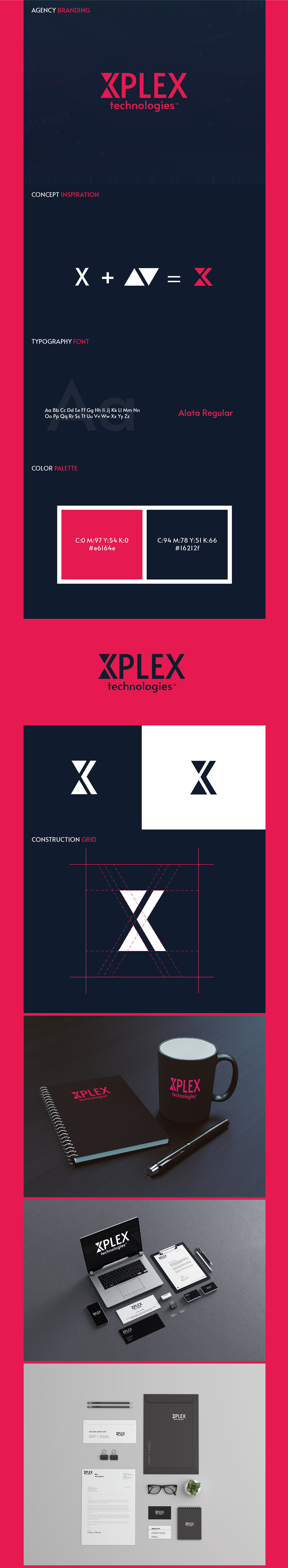 agency brand brandidentity branding  design graphic graphicdesign logo logoconcept XPLEX