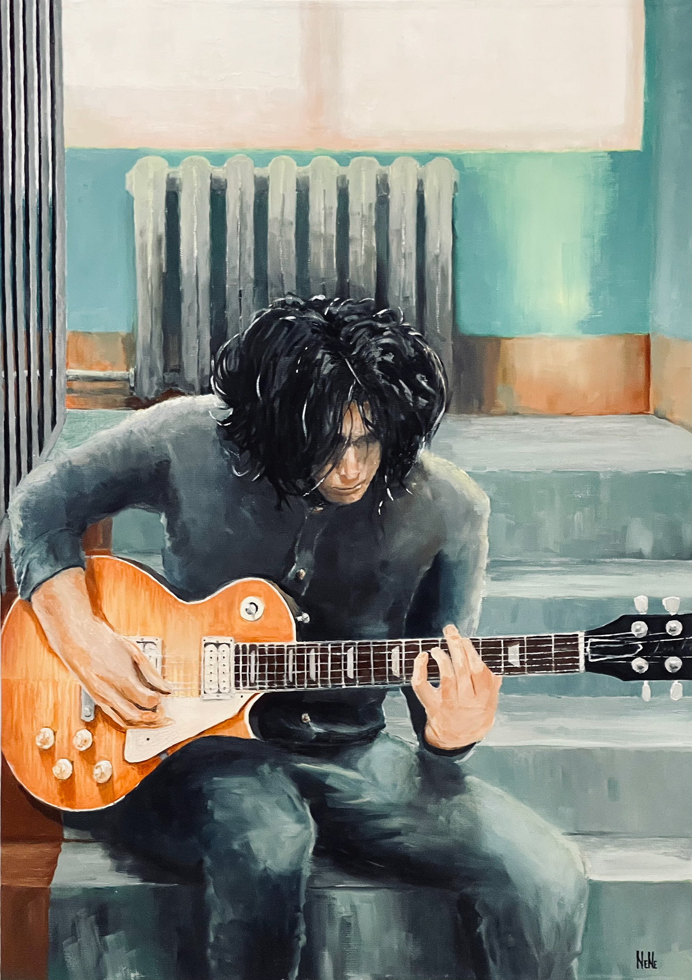 Guitar canvas oil youth