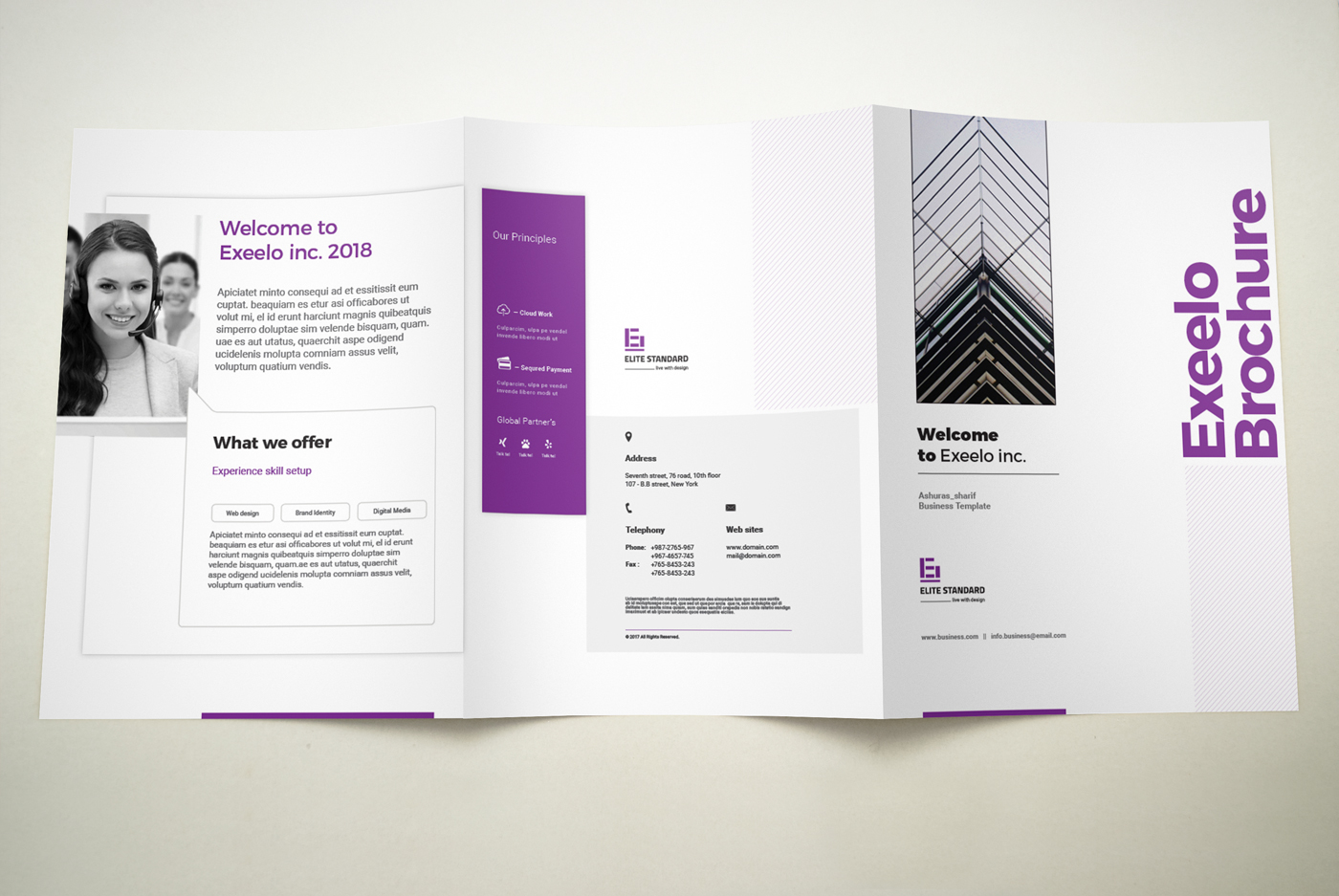 3xA4 a4x3 ashuras_sharif Booklet brochure business business brochure clean company profile corporate