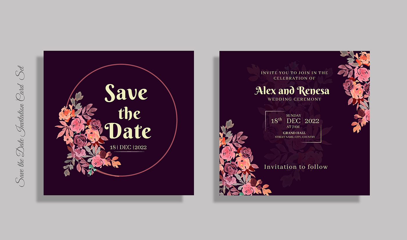 card Events Invitation invitation design modern music party Programs save the date wedding