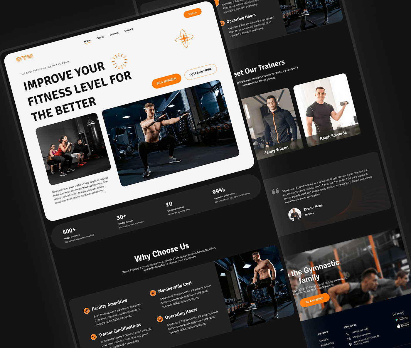 fitness UI/UX fitness website website redesign gym website gym