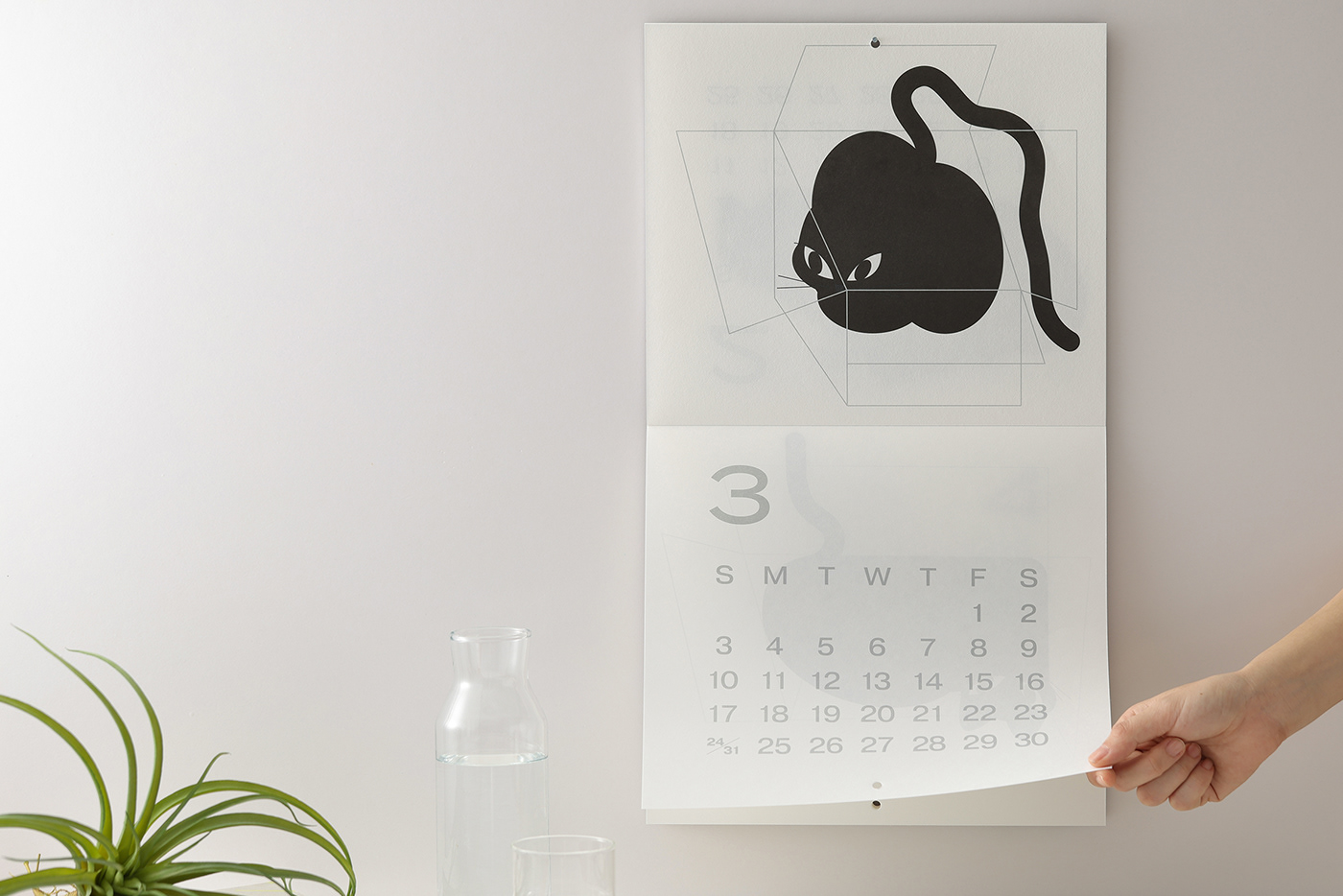 2024 calendar meow visual design Printing print design  ILLUSTRATION  artwork