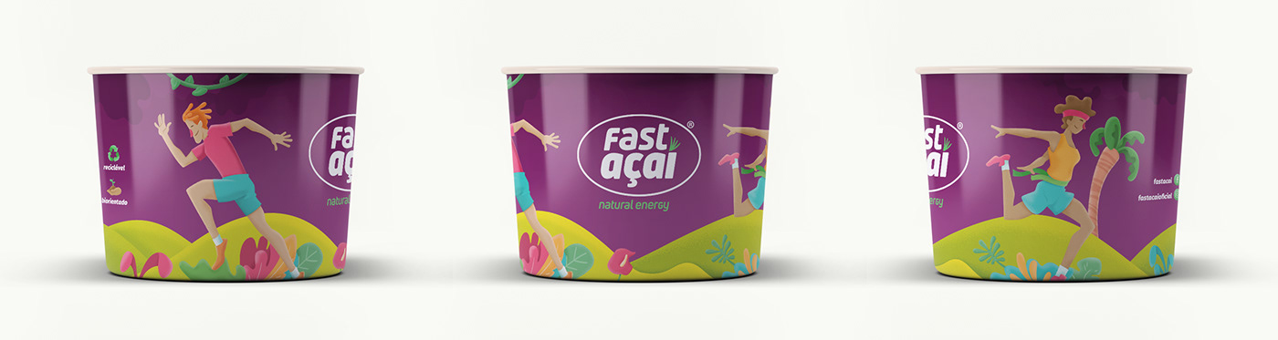 acai cup design gráfico digital painting emabalagens Food  ice cream Ilustração packing Rótulos