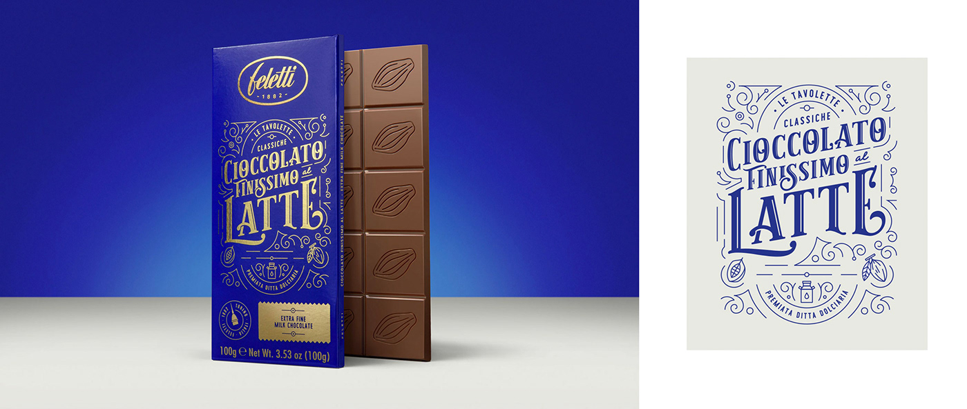 Packaging chocolate chocolate packaging Happycentro vintage lettering gold ILLUSTRATION  sweet feletti