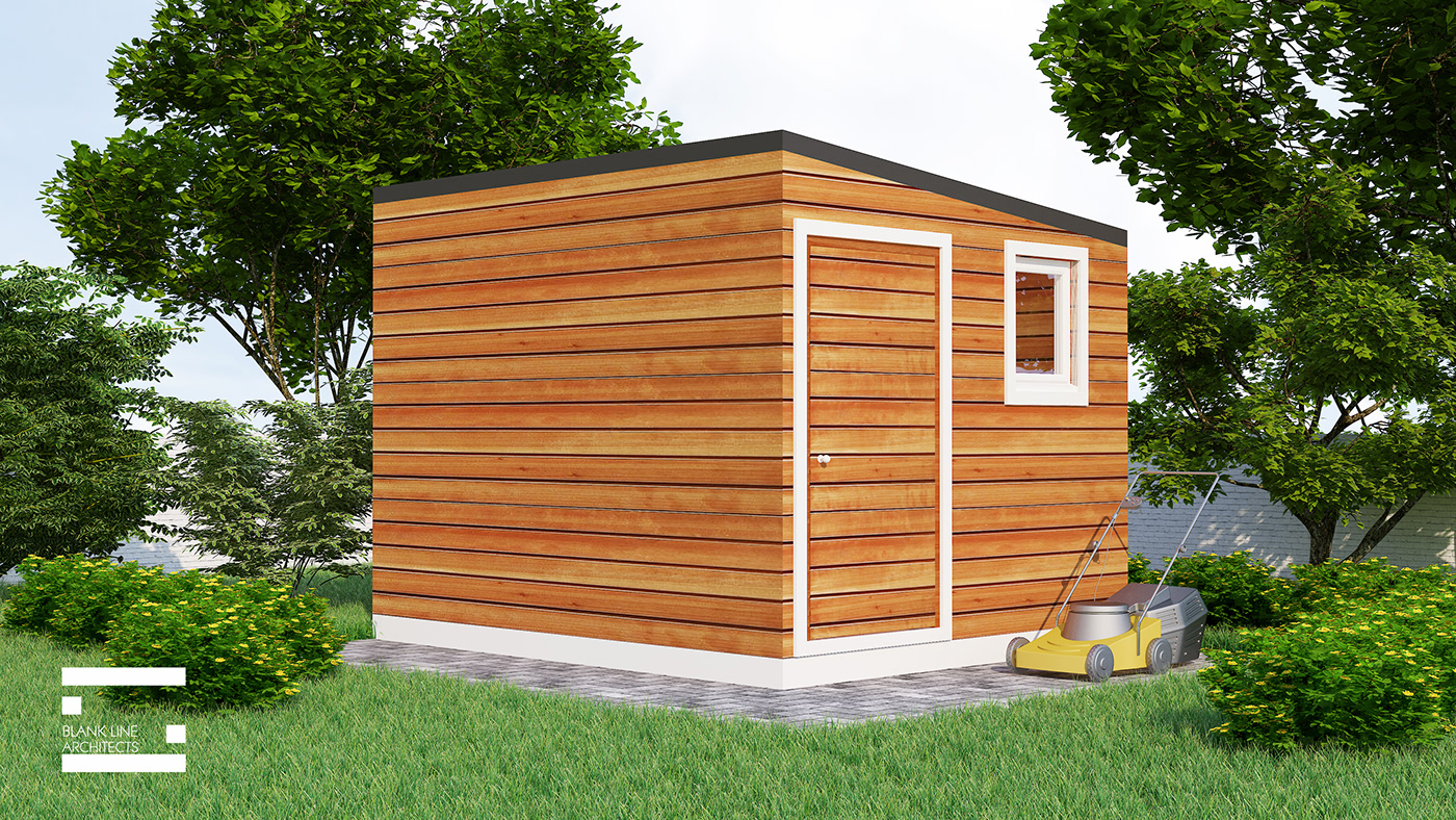 architecture The Garden Shed 3D Rendering shed farm