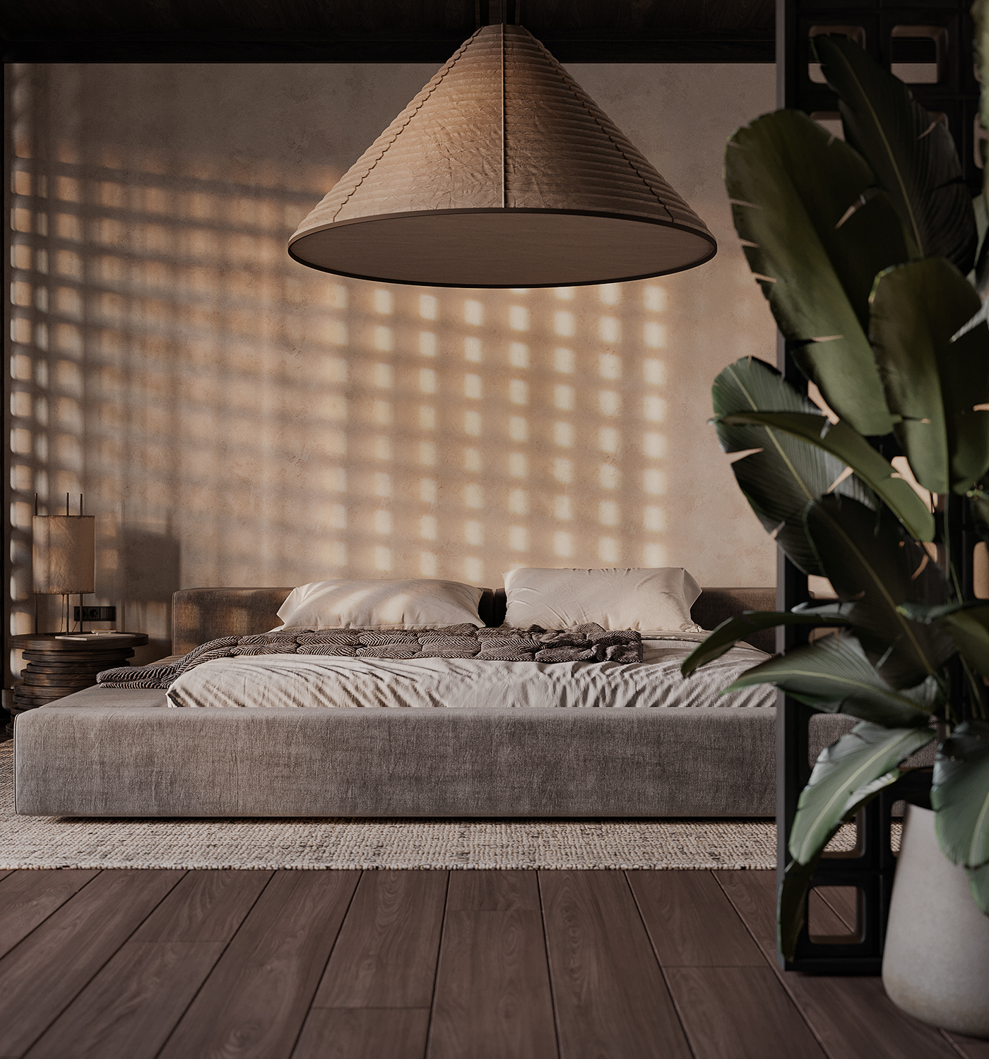 design 3ds max visualization architecture Interior Wabi Sabi bedroom interior design  corona Render