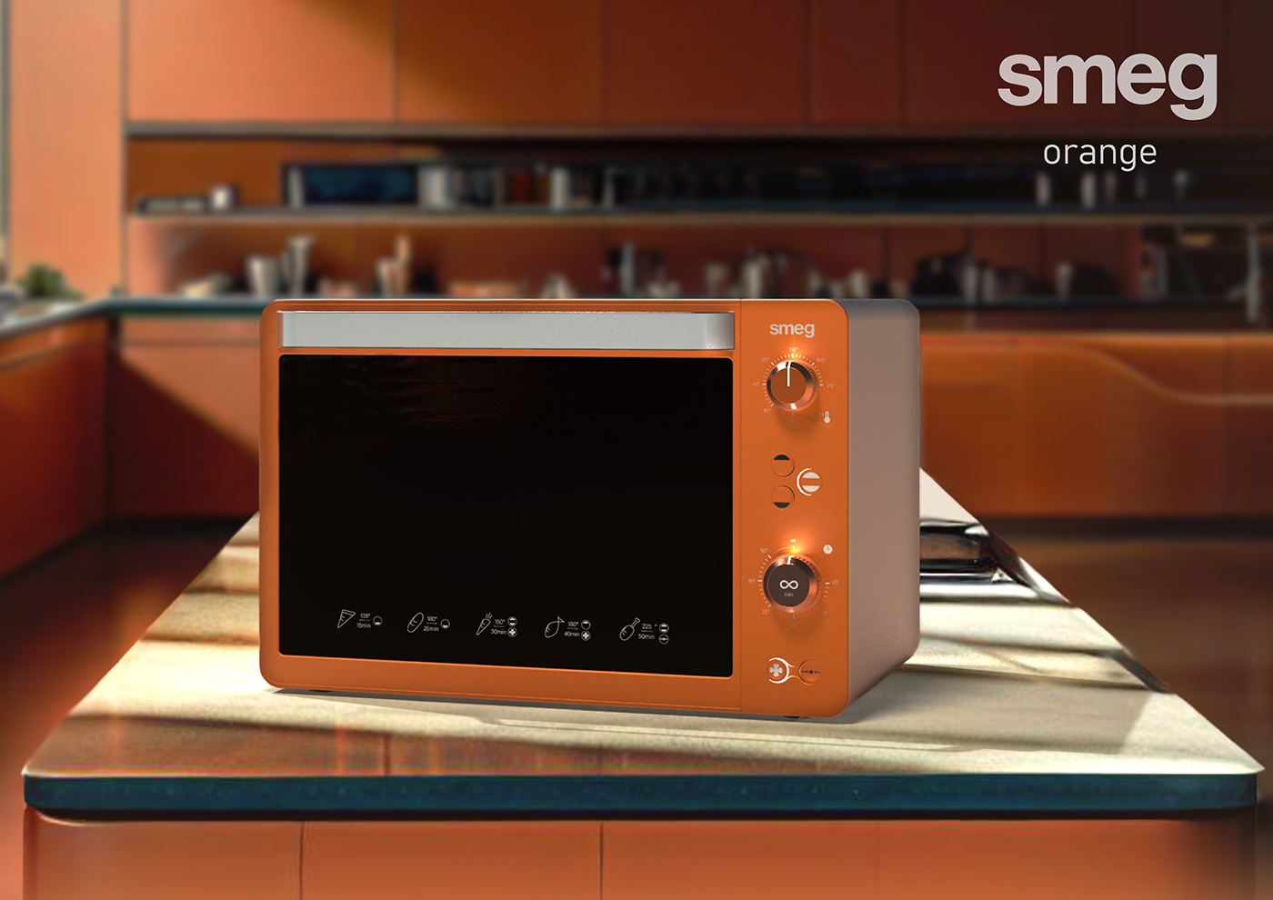 3D grafico kitchen oven Render rendering smeg