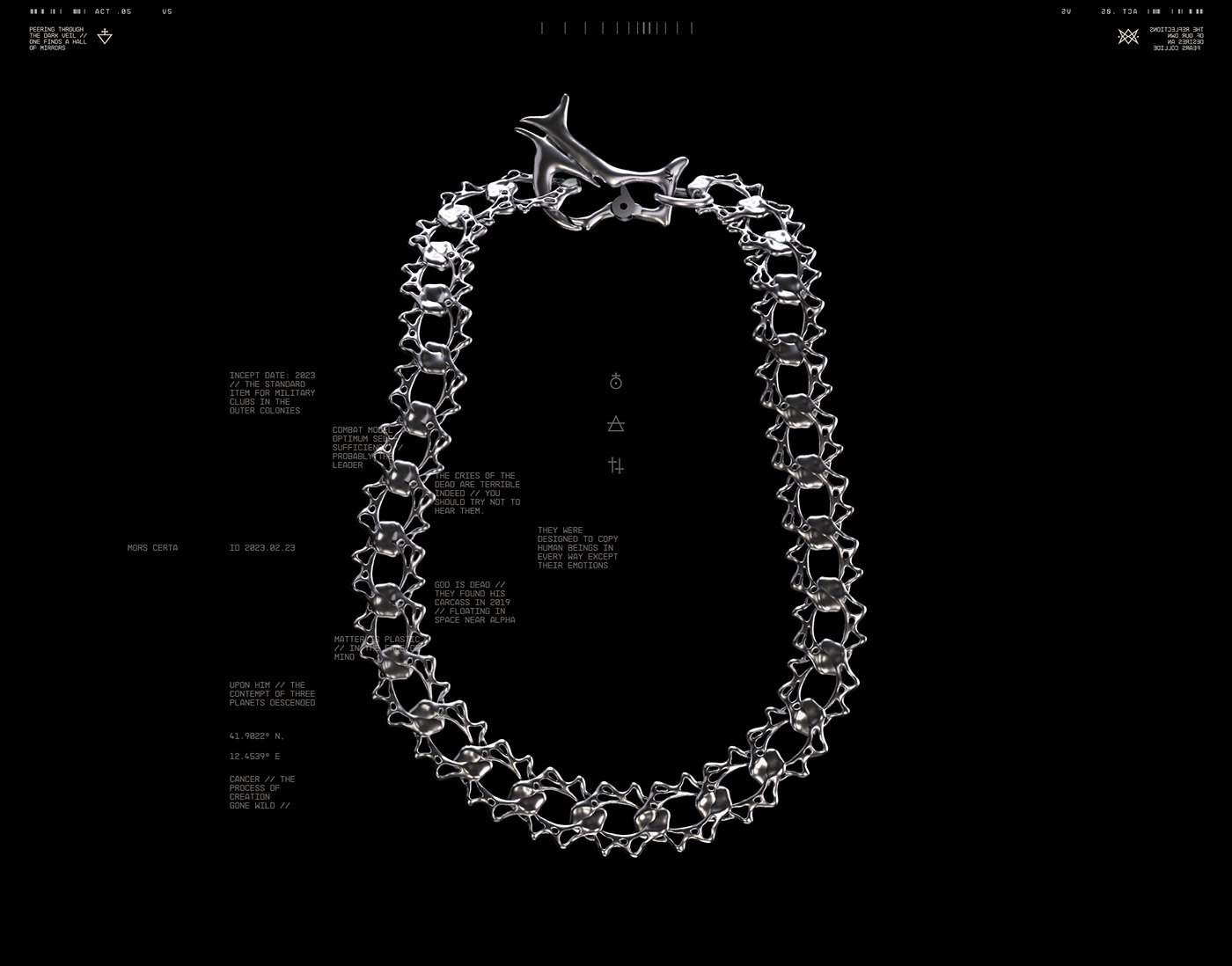 jewelry Jewellery identity chrometype cult metal 3D Fashion  punk editorial