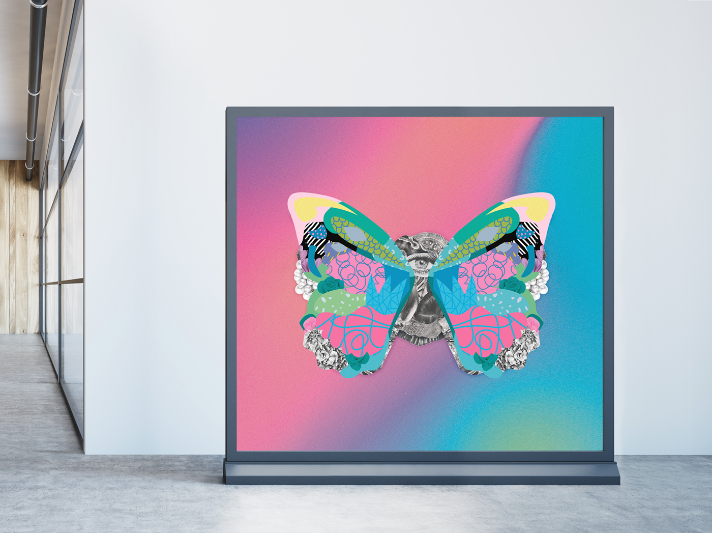 butterfly digital hp peruvian artwork colorful ArtDirection Project Hewllet-Packard gif