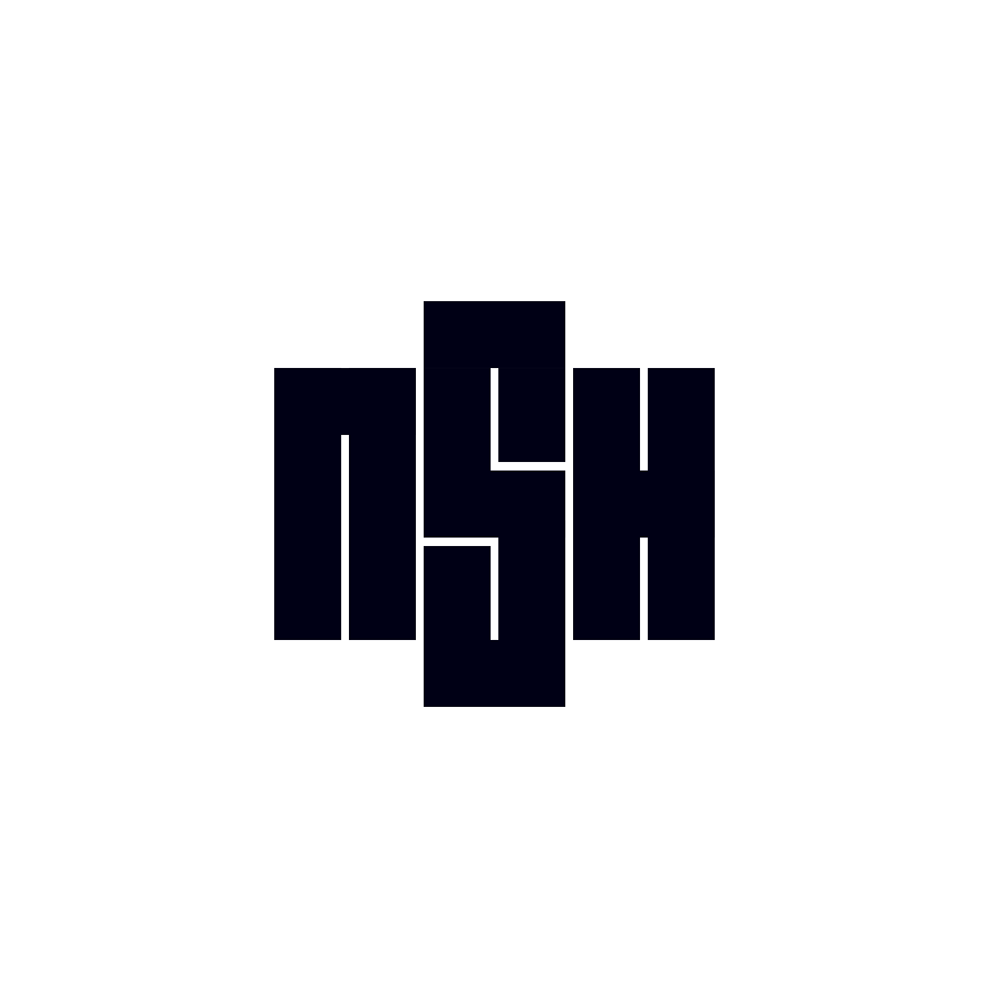 creative design logo minimal NSH Powerful Sharp shop simple