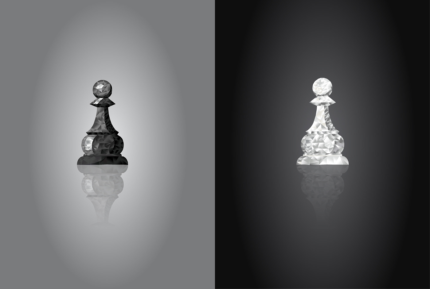 bishop chess king knight Logo Design Pawn Polygonal Chess Set polyonal illustration queen rook