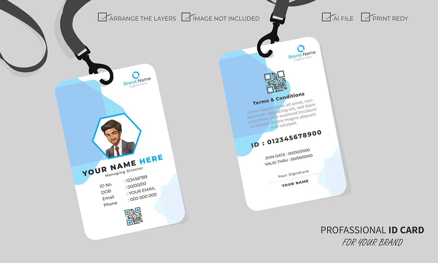id card design template brand Name card ID Card Template designer graphic ID
