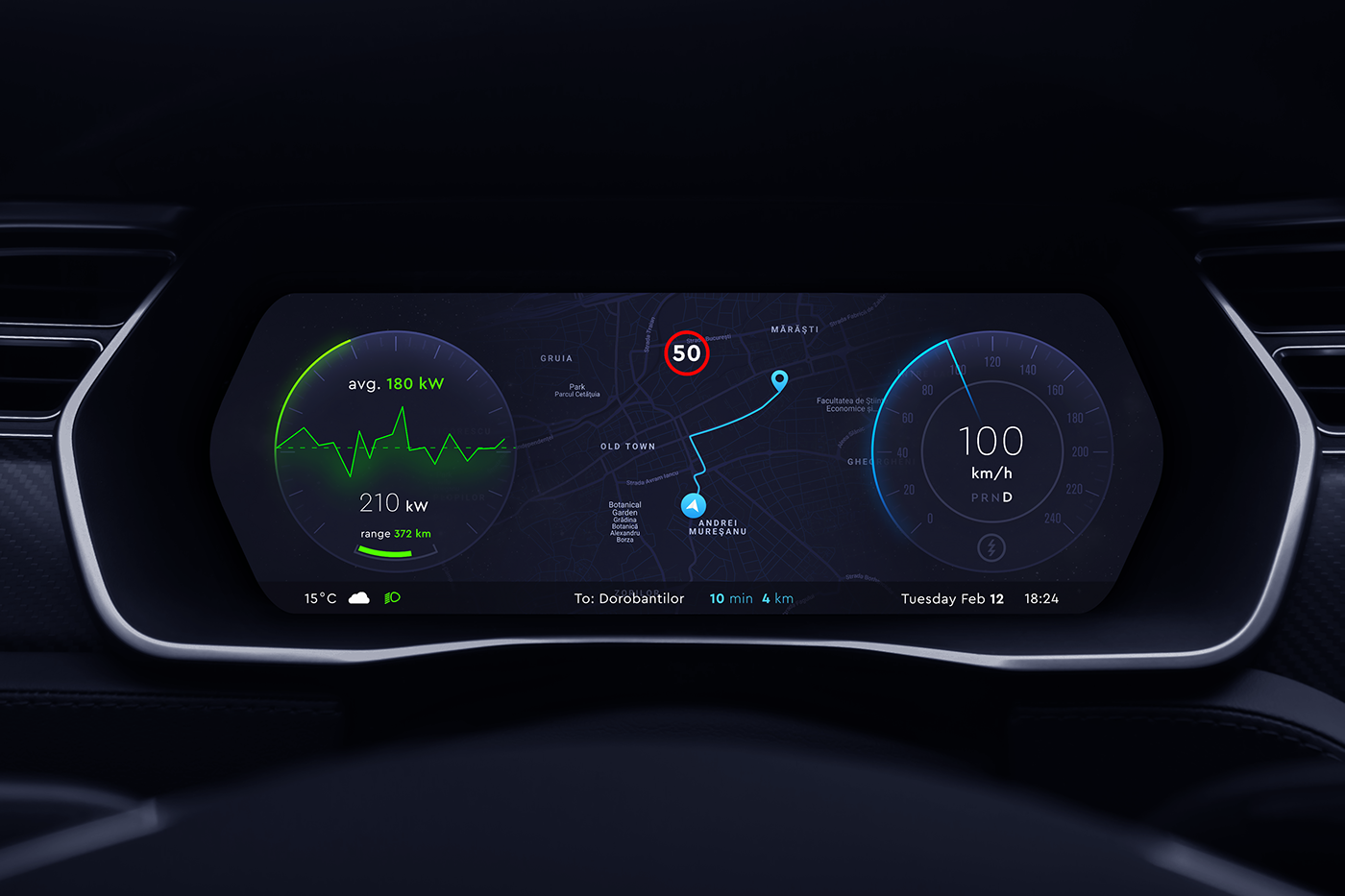 dashboard electric car automotive   UI ux Interface tesla graphic design