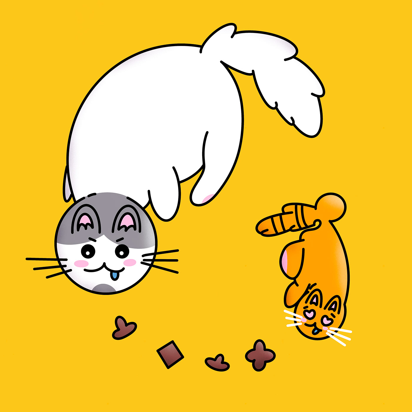 36daysoftype kawaii kawaii illustration Procreate photoshop cats cute illustration