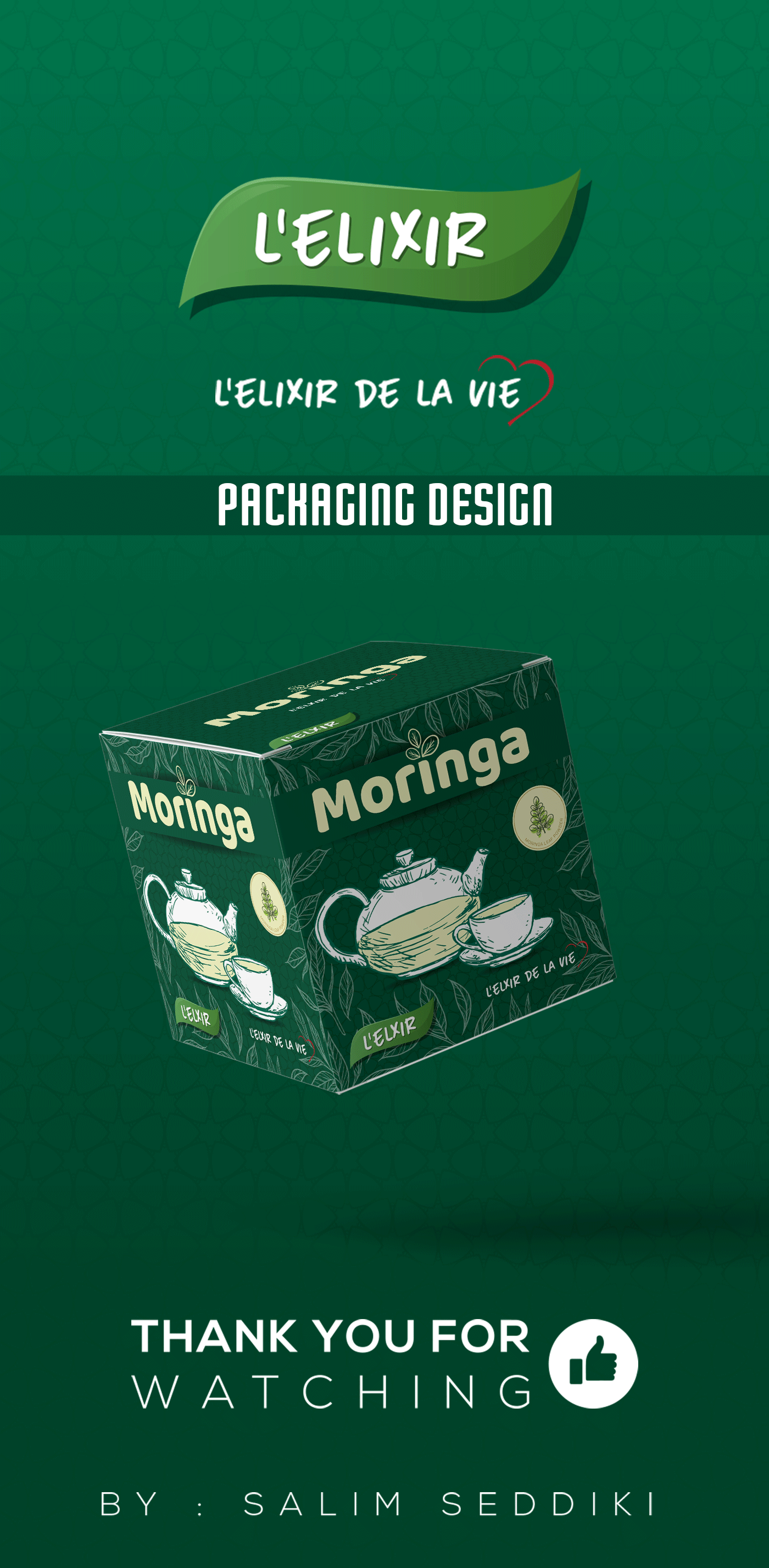 cinema 4d design elixier moringa Packging photoshop tea