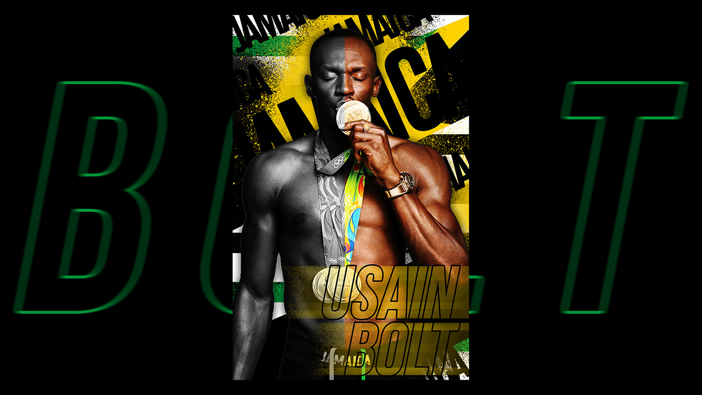 jamaica Olympics Sports Design Usain Bolt