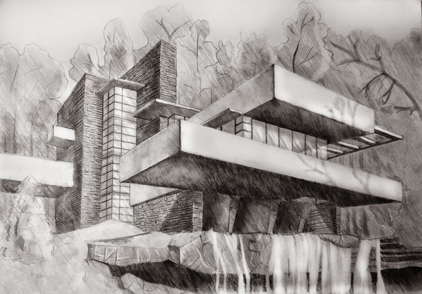 Architectural pencil sketches on Behance
