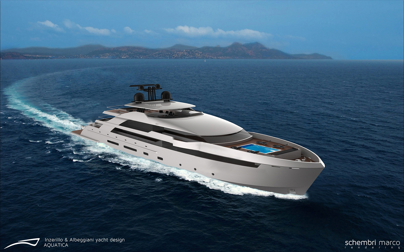yacht lifestyle rendering 3DStudio Max marco schembri aquatica luxury yacht Yacht Design Rhino vray keyshot 3D Rendering