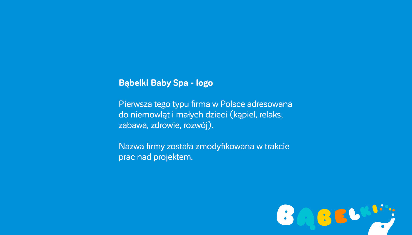 logo bąbelki Bubbly Spa baby elephant identity child bath play