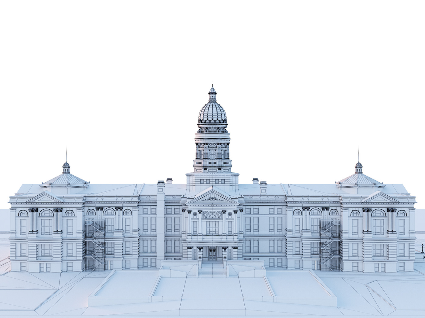 3d max architecture building Capitol modeling Wyoming