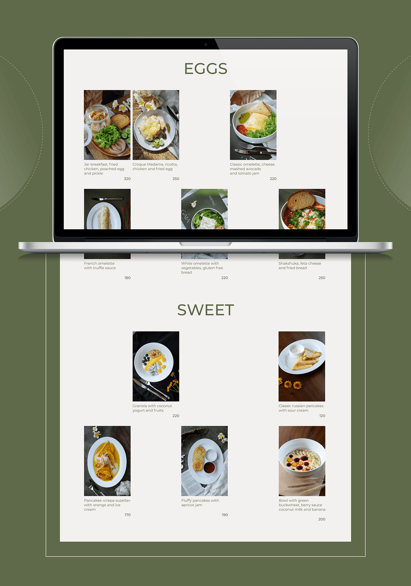 restaurant website menu design 