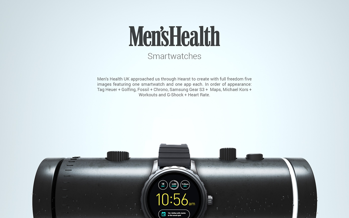 3D CGI Watches watch smartwatch Render editorial mens health magazine Photography 