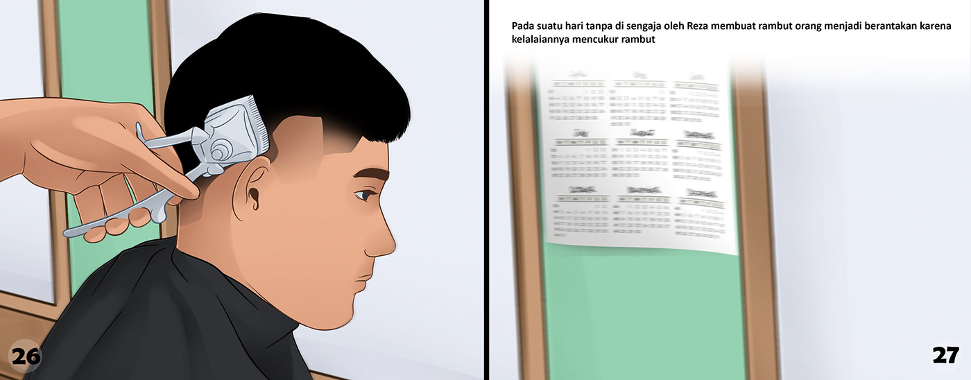 hair barber barbershop illustration book children illustration indonesia artwork asgar childreenbook garut