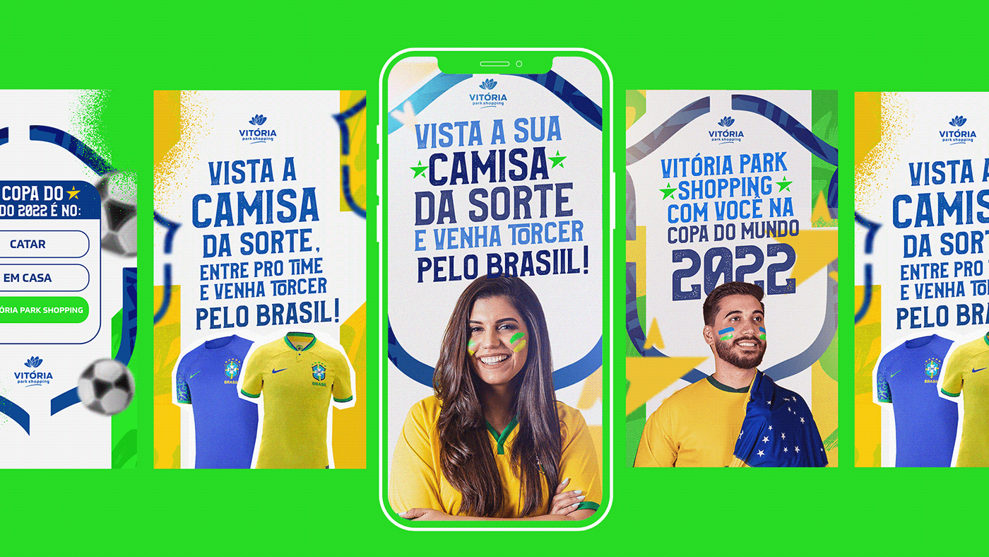 brand identity Brasil campanha Copa design gráfico futebol identidade visual jogo key visual Shopping
