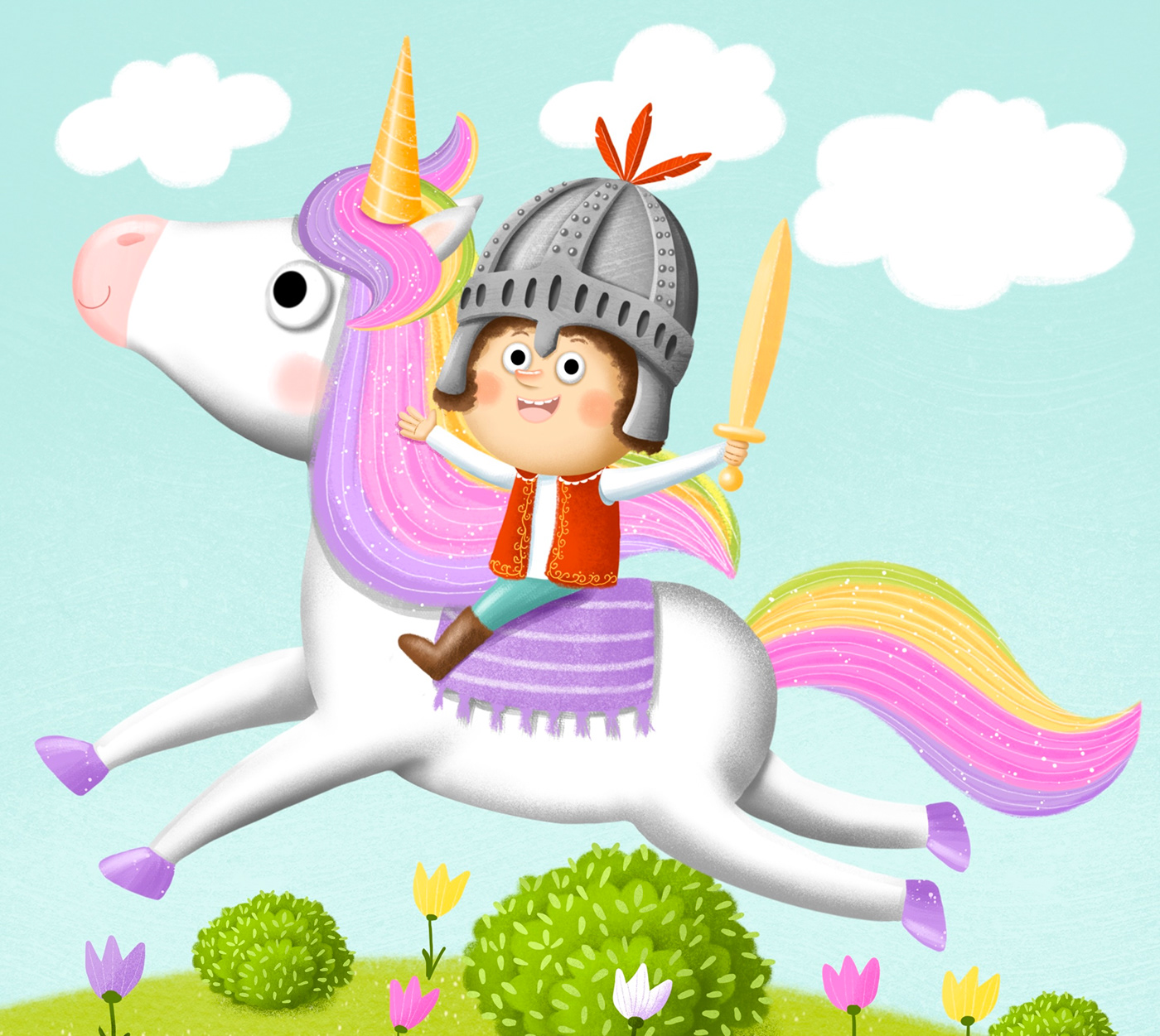 cartoon Character design  childrenbook ChildrenIllustration cute cuteanimals fantasy ILLUSTRATION  knight unicorn