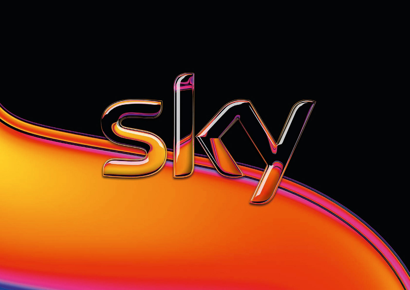A logo for Sky, the UK's largest pay-tv broadcaster and telecommunications company. 
