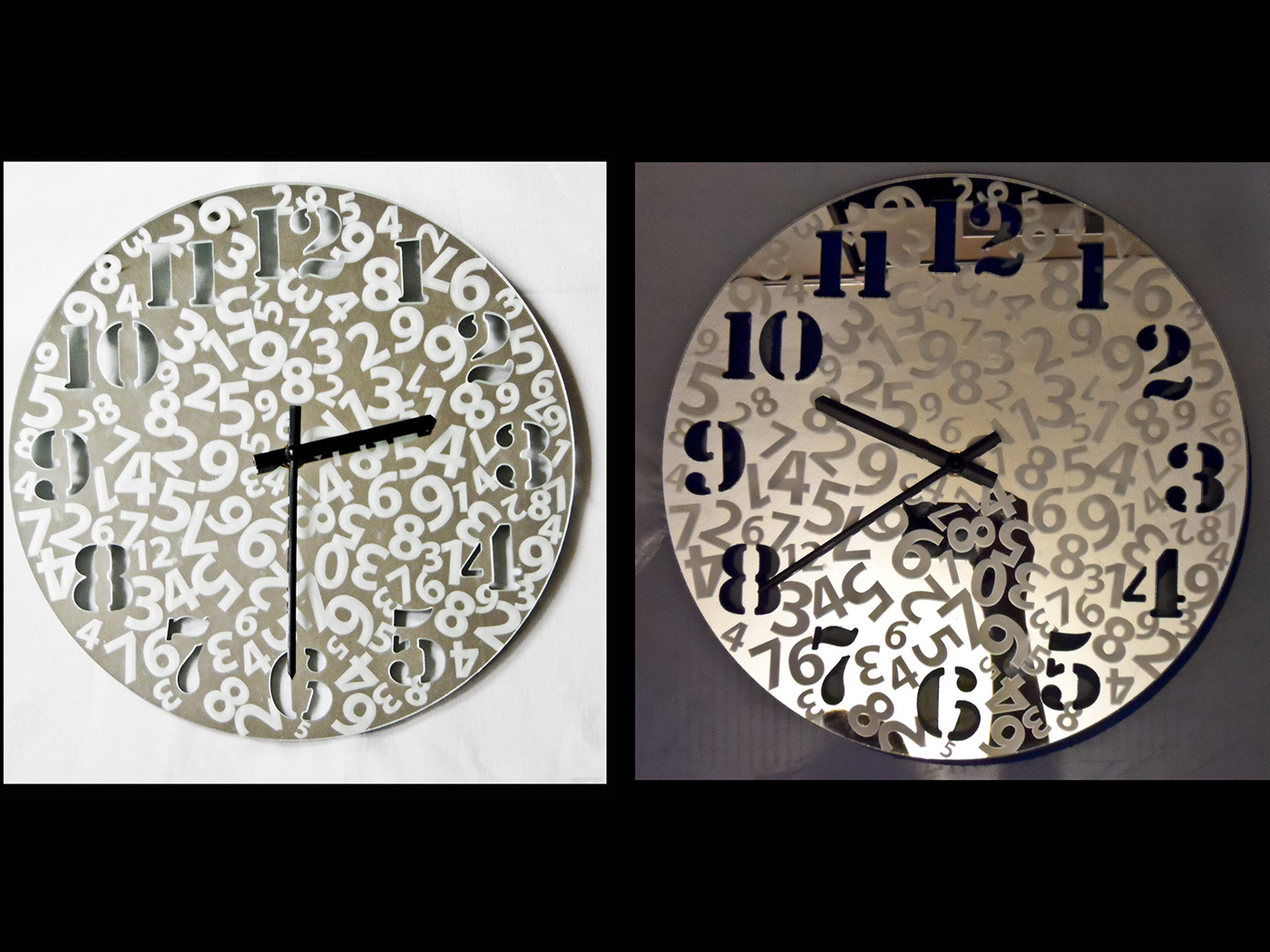 clock mirror Waterjetcut product-design Interior Frosting