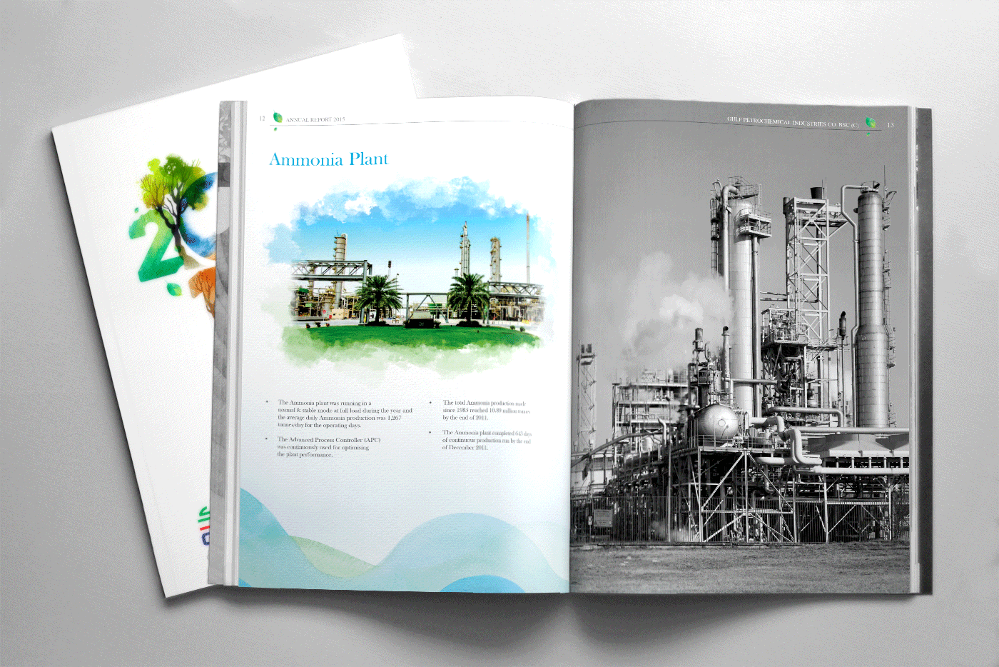 annual report Bahrain Bank water color
