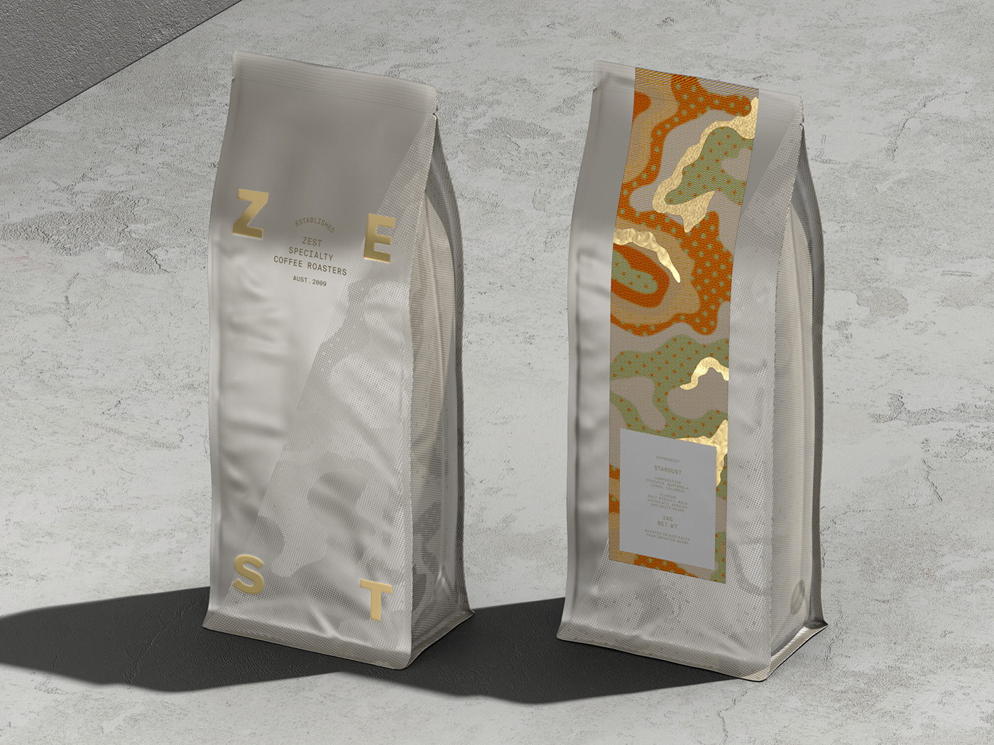 Coffee Coffee Bags coffee cup coffee roaster coffee tin foil gold foil Packaging topography