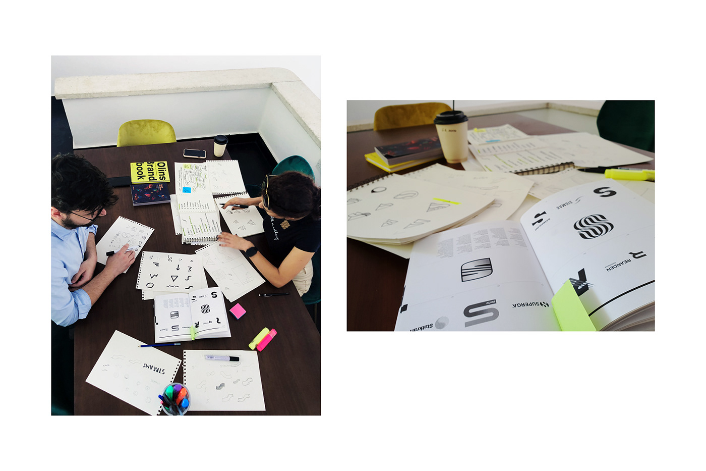 Brand Strategy workshop. Logo Design, sketches, identifying the personality and direction.