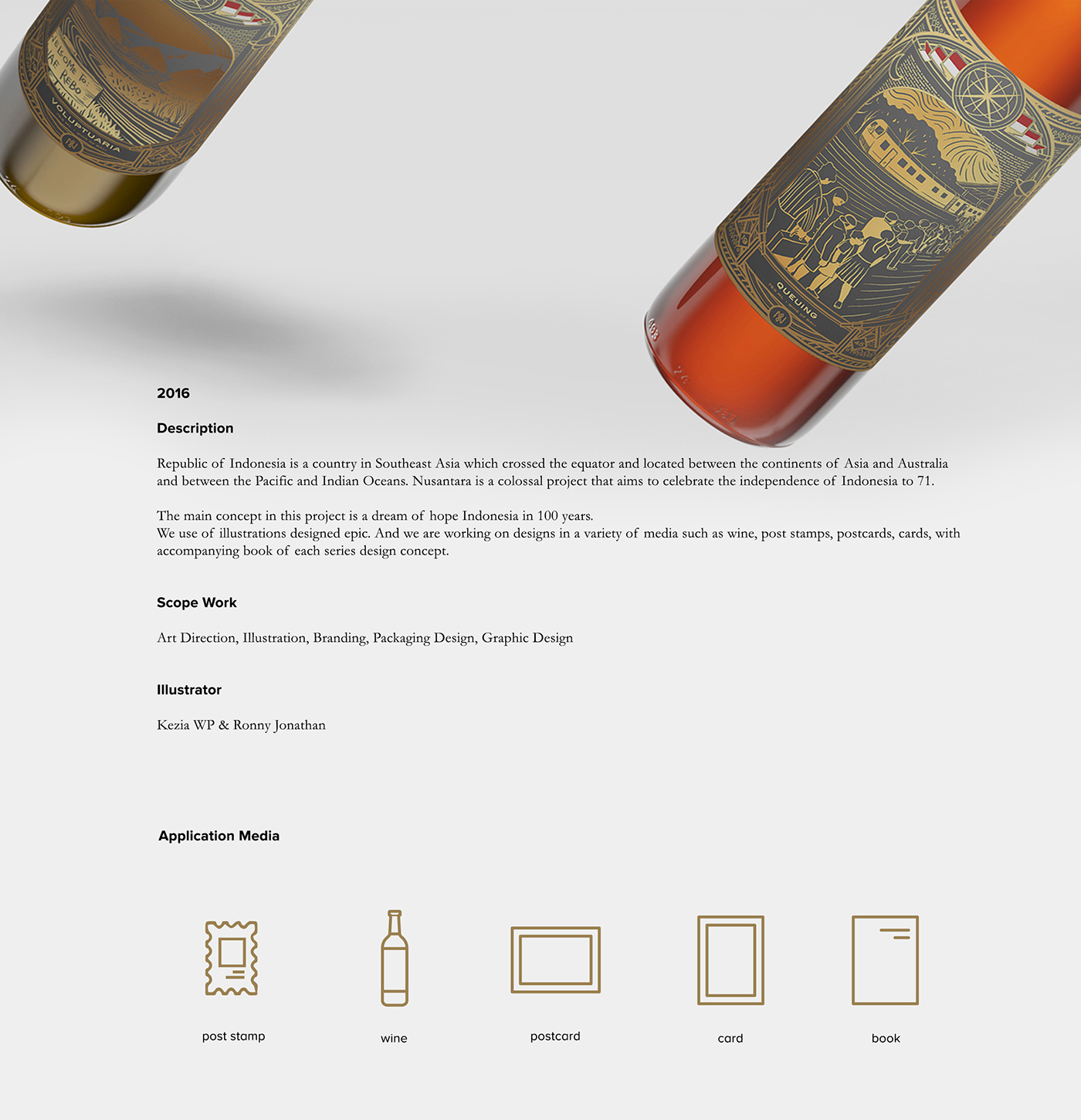 indonesia nusantara design winelabel wine Label Packaging poststamp
