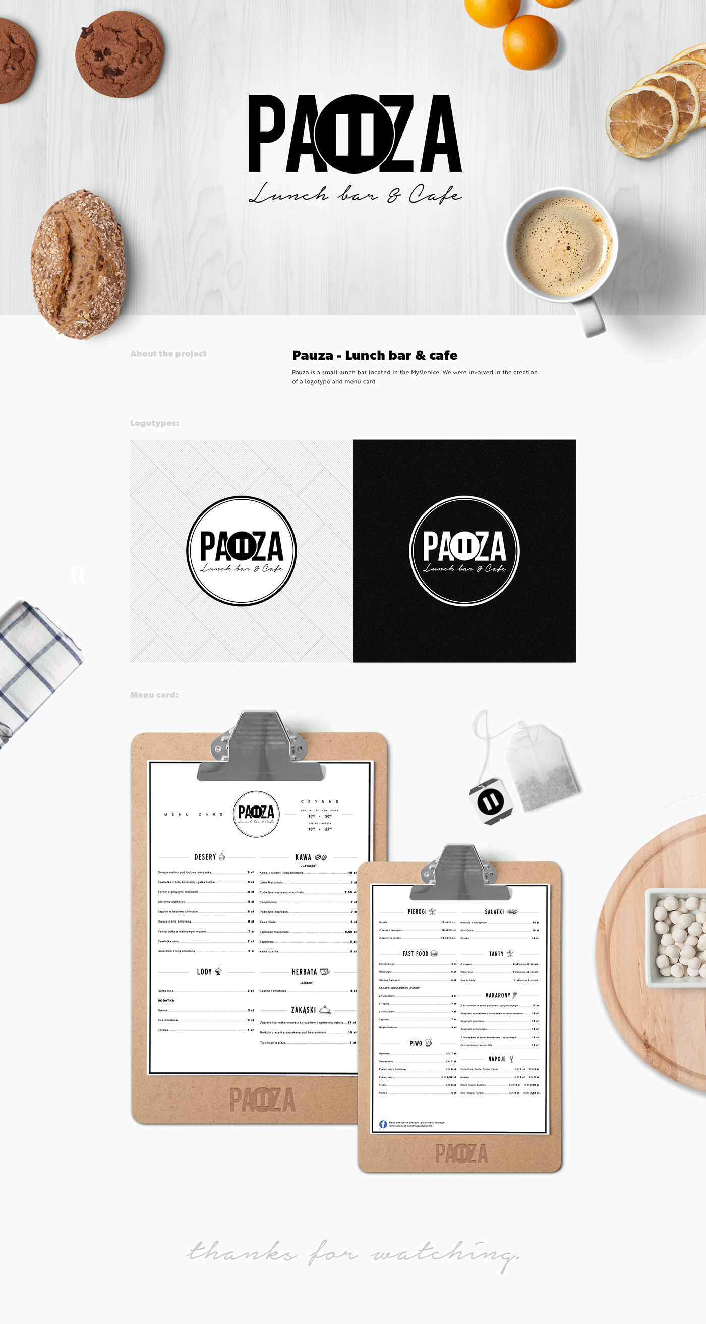 branding  logo Lunch Bar cafe logotypes menu restaurant  rebranding menu pauza