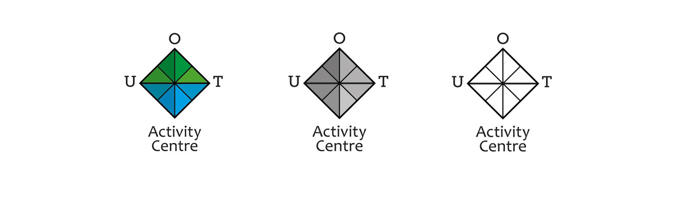Outdoor activity centre brand logo design stone age cave mountain canoeing