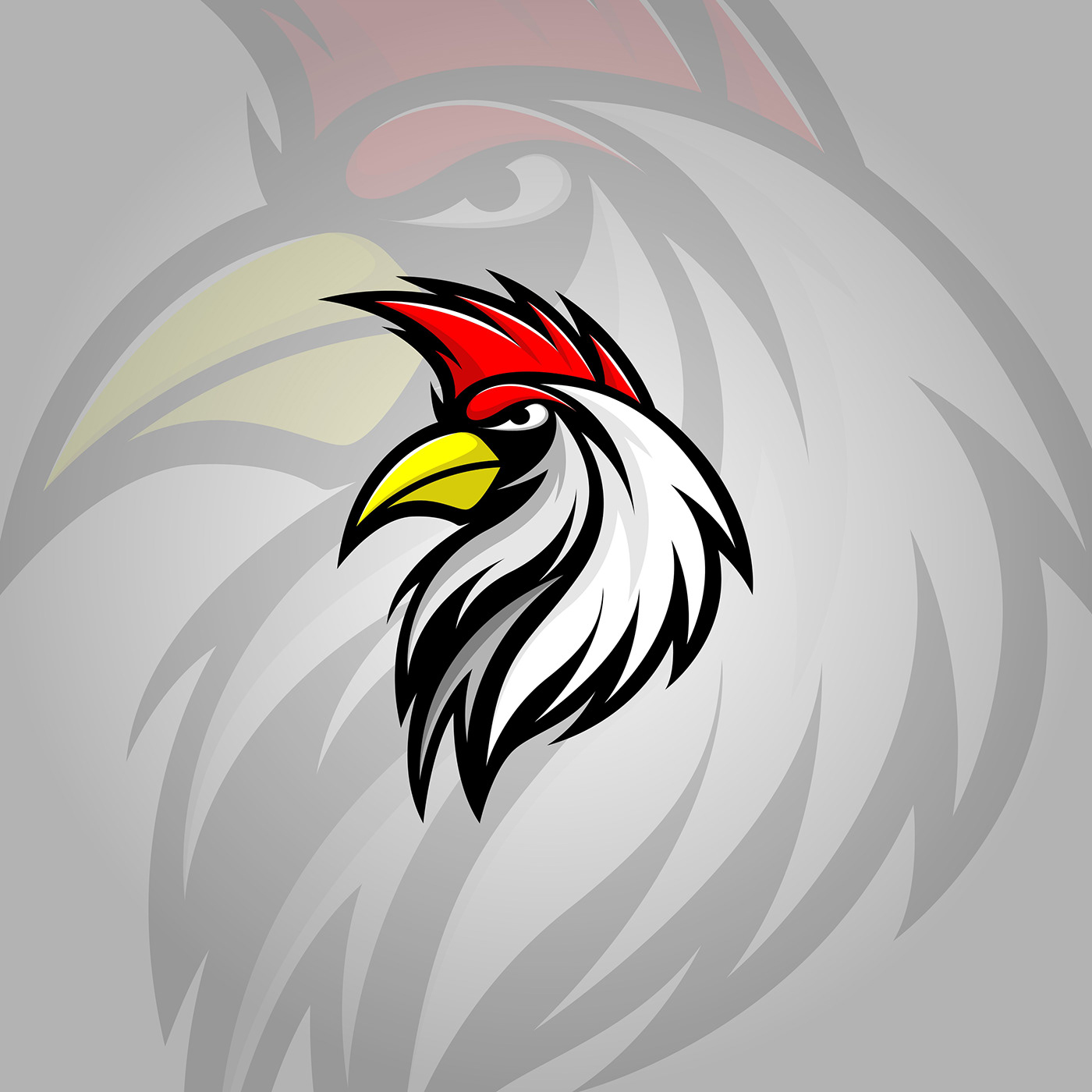 Rooster logo Mascot sport team football basketball
