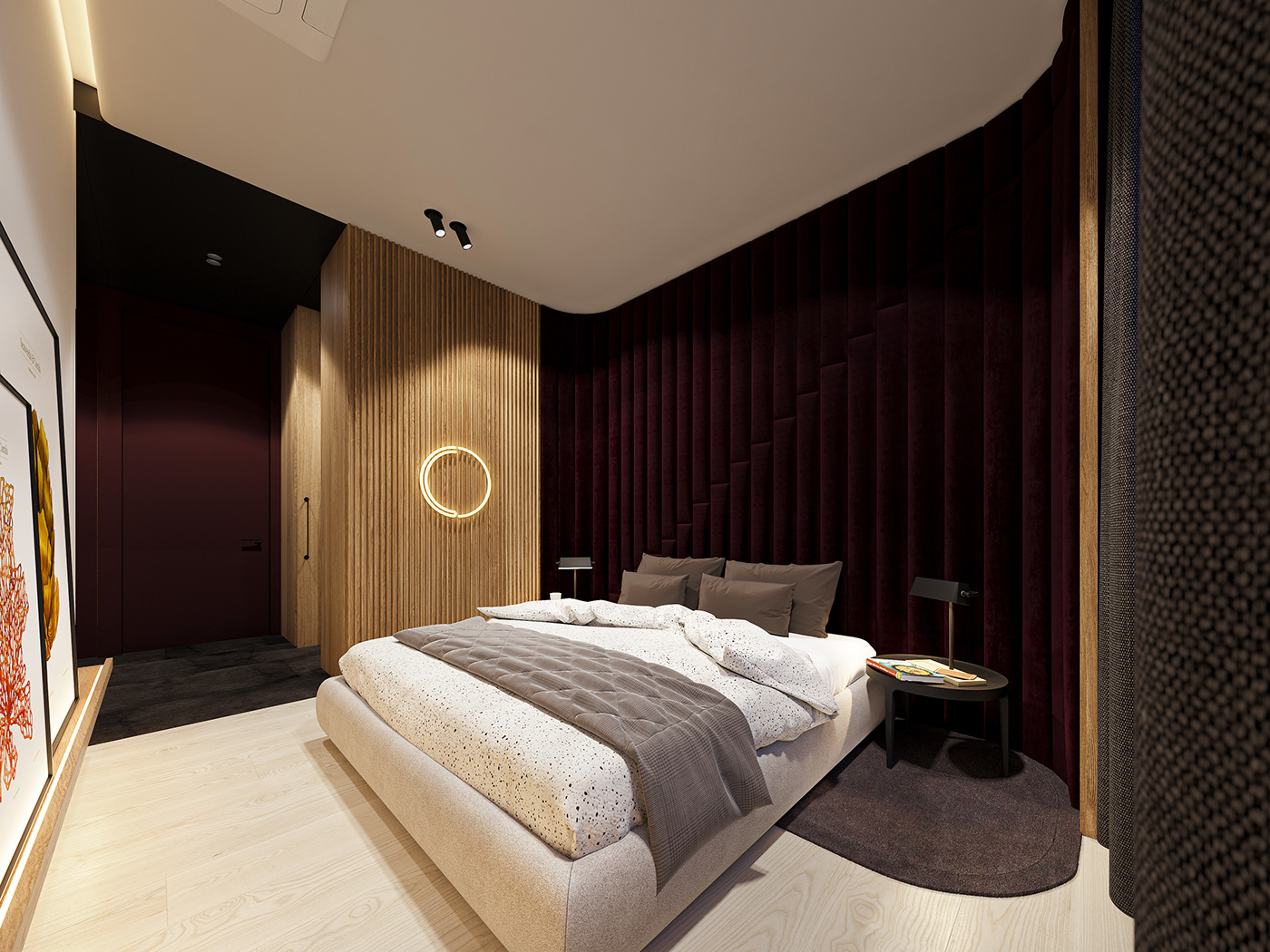 apartment black bright cosy design home Interior minimal modern wood
