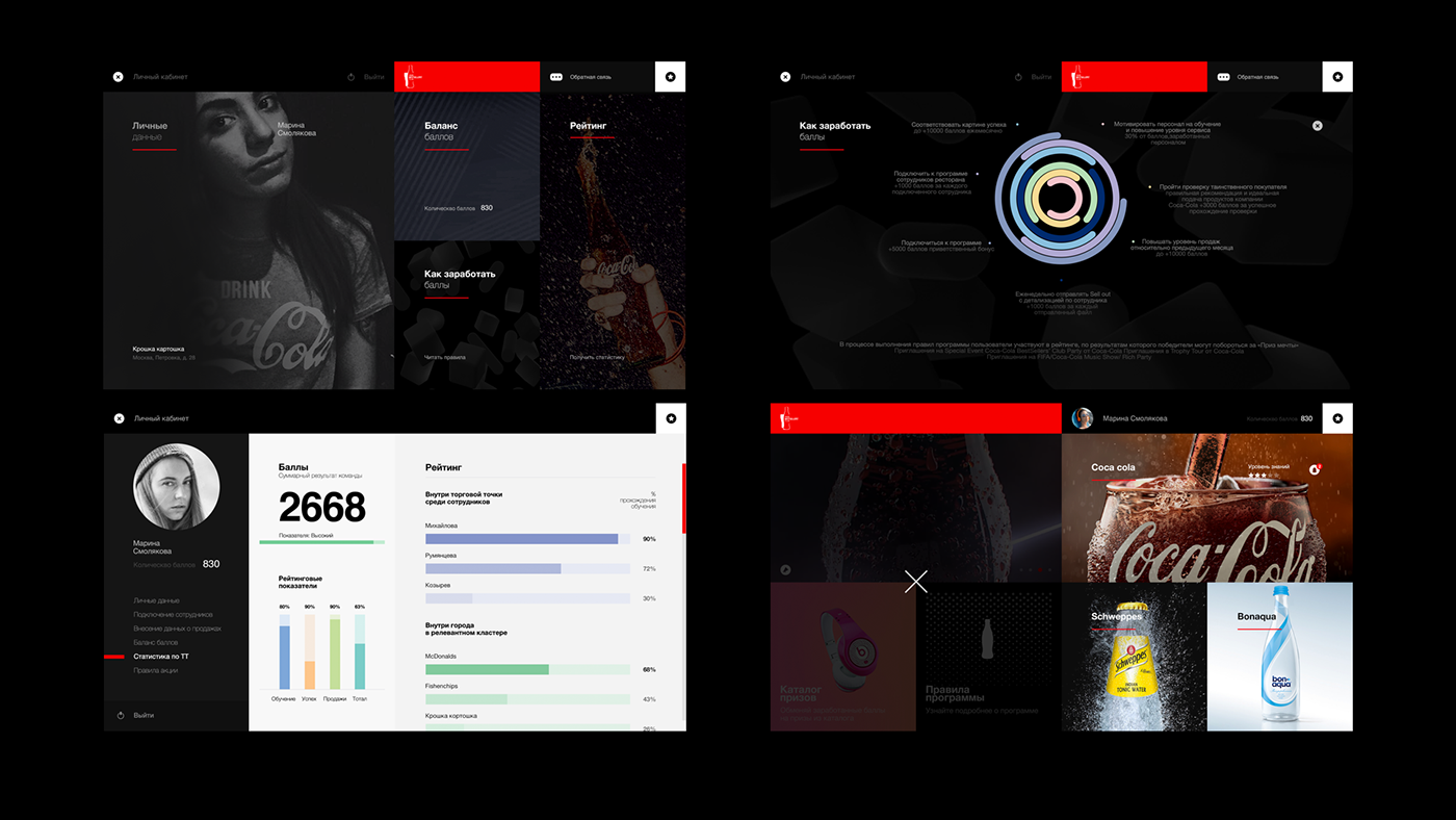 UX / UI design Interface Layout parallax Coca - Cola site Web mobile aiga