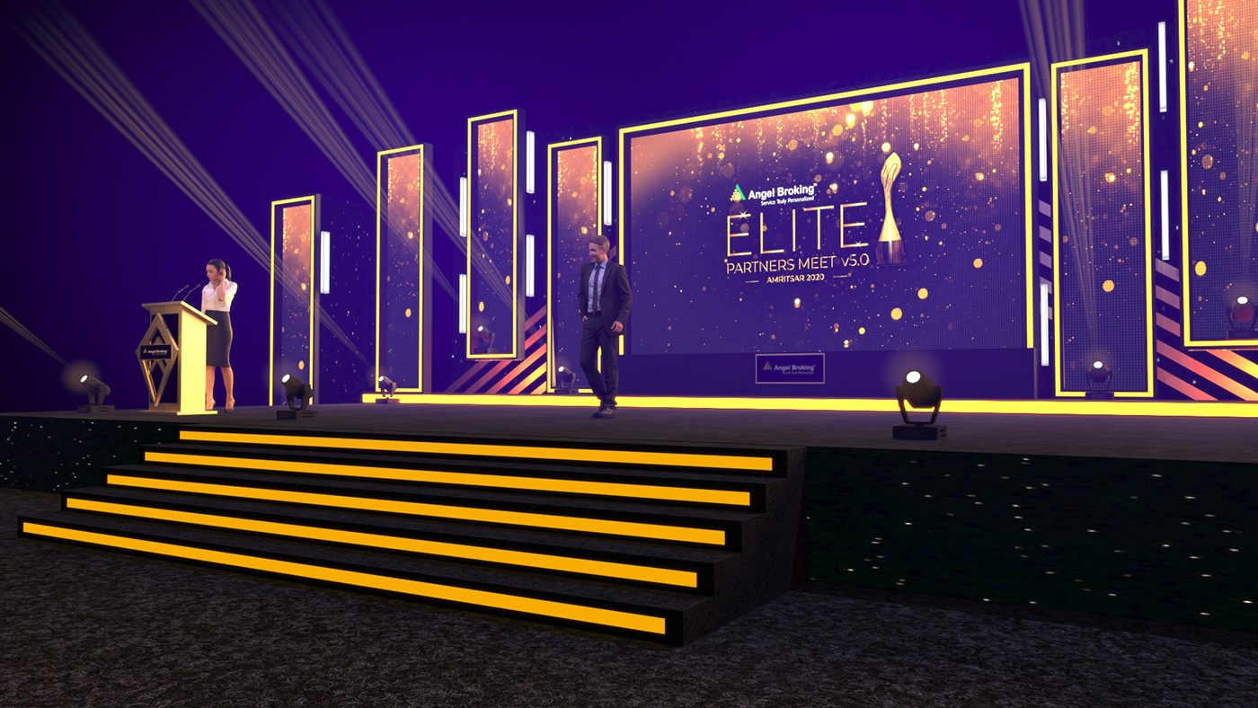 awards nite black and gold branding  concert Event Design Experiential graphics set design  STAGE DESIGN